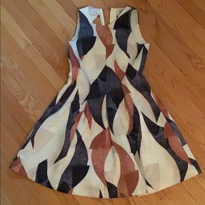 H&M black, brown, tan and cream dress